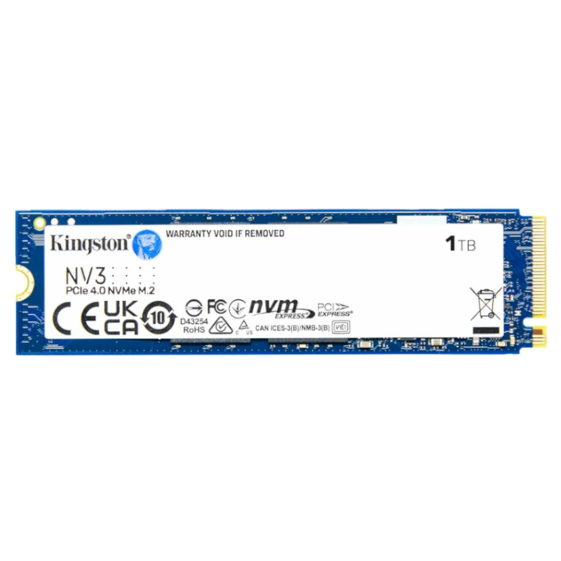 kinston ssd 1tb Kingston NV3 SSD 1TB PCIe NVMe Gen 4.0 - Imagen 1