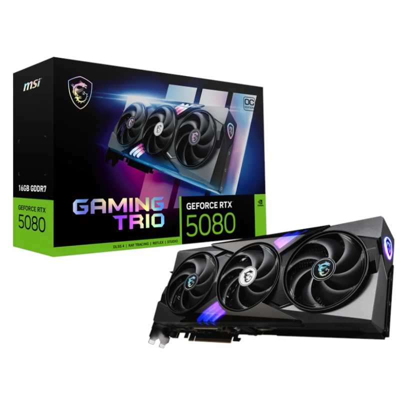 rtx 5080 MSI VGA NVIDIA RTX 5080 16G GAMING TRIO OC DDR7 - Imagen 1
